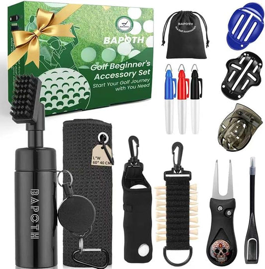 Golf Club Cleaner, Non-Leaking Stretchable Golf Club Brush with Microfiber Golf Towel (23.6 * 15.7 in), Strong Bristles Golf Brush Can Hold 5oz Water, Essentials Golf Accessories for Men