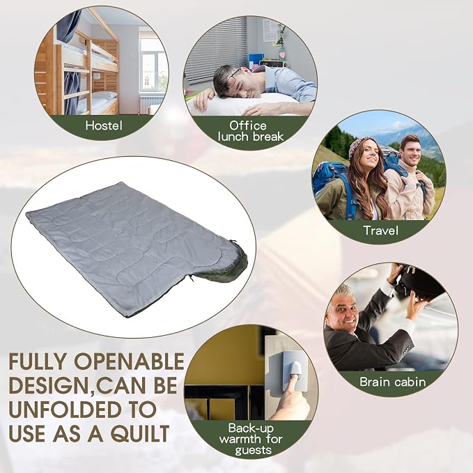 Macarrie 10 Pcs Bulk Sleeping Bags for Adults 0 Degree Waterproof Emergency Sleeping Bags with Compression Sack for Camping Hiking Backpacking Outdoor Activities