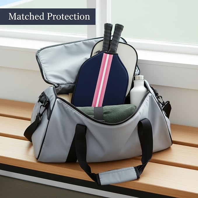 2-Pack Neoprene Racket Covers for Table Tennis & Badminton, Protective Storage Sleeves with Hanging Loop, Scratch-Resistant Paddle Cases