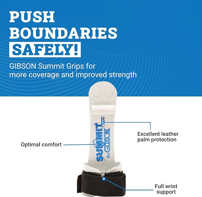 Gibson Summit Ring Gymnastic Grips for Boys, Durable Leather Grip for Secure Grip, Hand Grips for Early Competitor Gymnasts, Gymnastics Grips for Boys - Made in USA