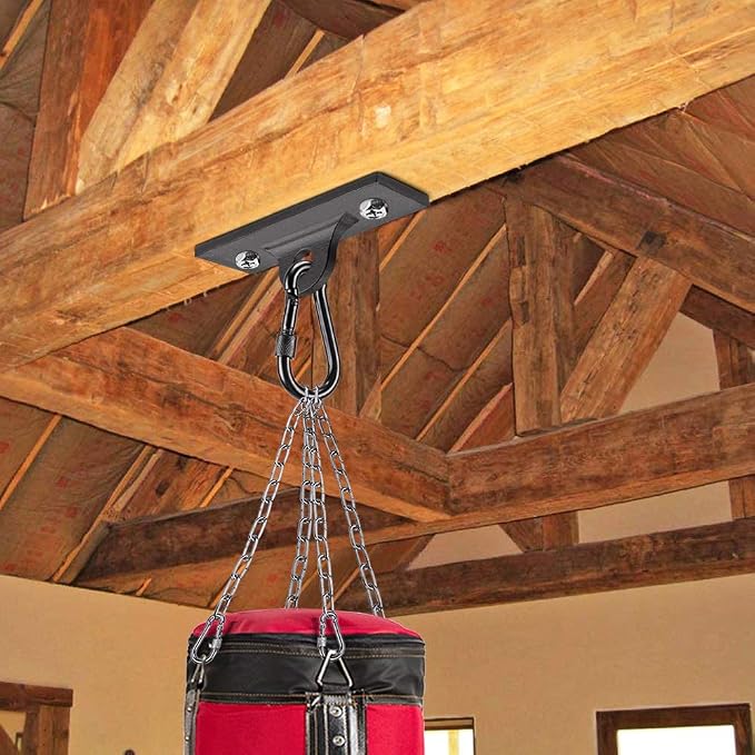 Dolibest Heavy Bag Hangers & Brackets - Ceiling Mount with Carabiner for Strength Training, Aerial Yoga & Resistance Bands