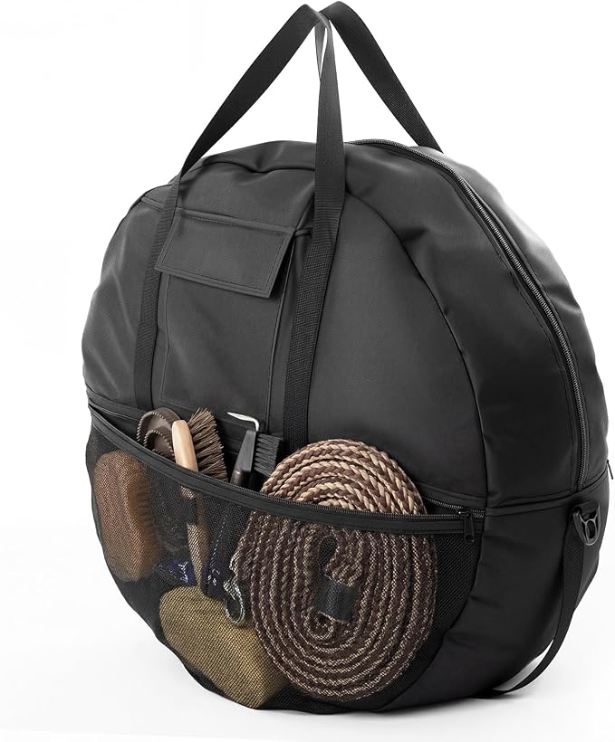 Shinylin 21 x 8 Inch Double Rope Bag with Strap for Trail and Working, Adjustable Strap Round Carry Bag for Roping Equipment Equestrian Accessories