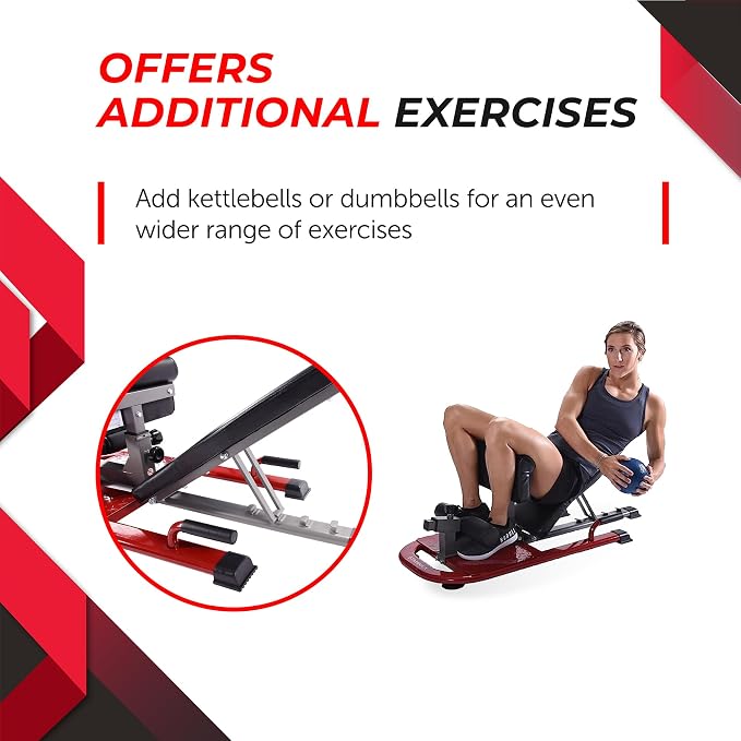 Stamina X 4-in-1 Fitness Bench - Adjustable Weight and Foldable Exercise Bench Roman Chair with Smart Workout App - Up to 250 lbs Weight Capacity | Adjustable Weight and Foldable Exercise Bench Roman Chair with Smart Workout App; Up to 250 lbs Weight C...