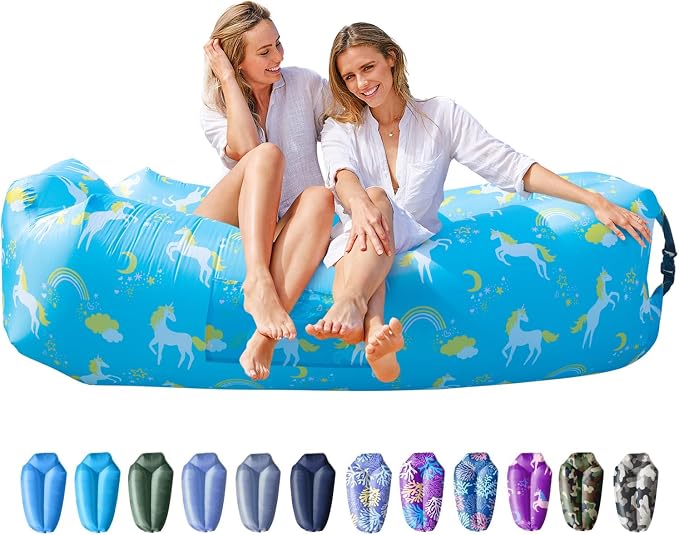 AlphaBeing Inflatable Lounger Beach Chair Accessories, Air Sofa Hammock Inflatable Couch for Camping Backyard Lakeside with Compression Sacks, Ideal Outdoor Gifts for Adults