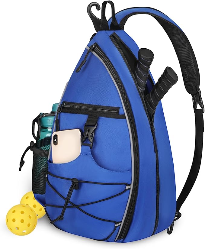 Goloni Pickleball Sling Bag for Men Women, Lightweight Pickleball Backpack with Fence Hook