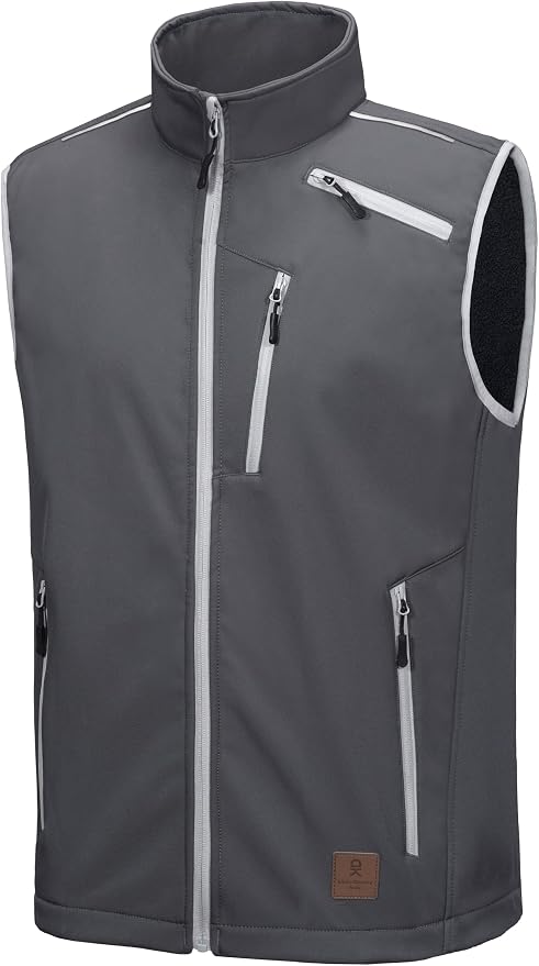 Little Donkey Andy Men's Lightweight Fleece Lined Softshell Vest Windproof Sleeveless Jacket for Hiking Travel Golf