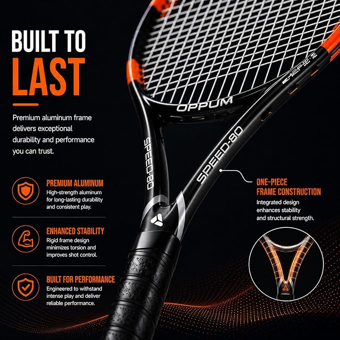 2-Pack Adult Tennis Rackets, 105 Sq Inch Oversized Head Pre-Strung for Beginners and Intermediate, Arm Friendly Vibration Control Set with Bag and Balls