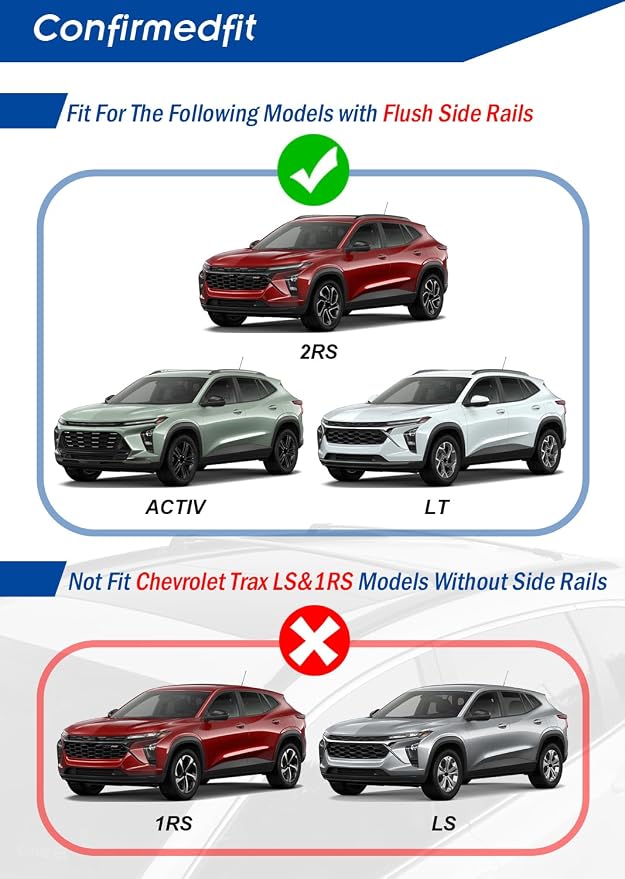 Enhanced 220LBS Roof Racks Fit for 2024 2025 2026 Chevy Trax 2RS ACTIV LT - Easy Installation Cross Bars for Kayak Snowboard Surfboard Bike Canoe Ski Cargo Rooftop Accessories