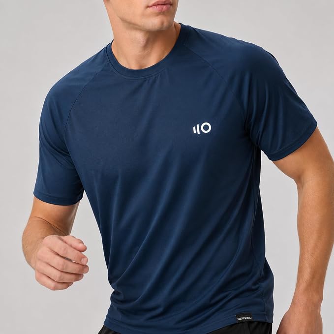 Sports Unisex Performance T Shirt, Lightweight Navy Athletic Tee, Stretch Training Shirt
