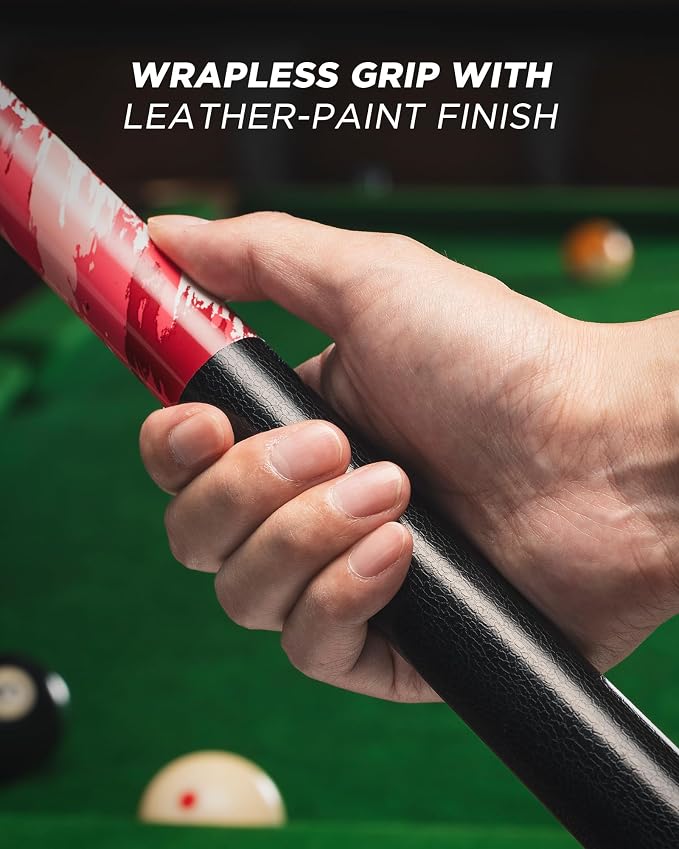 Pool Cue Set with 58-inch Billiard Cue Stick | Hard Leather Tube Case, Microfiber Towel & Glove