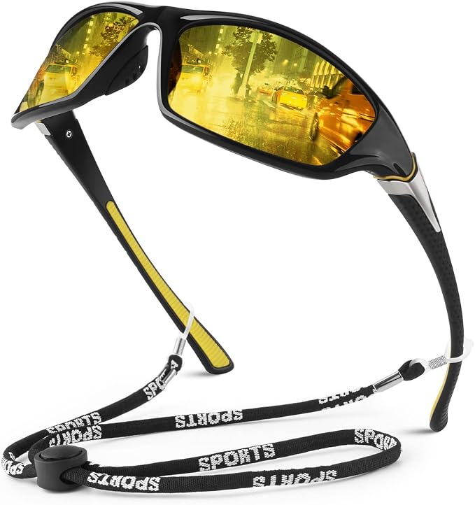 WEAROYO Polarized Sports Sunglasses for Men Women,Fishing Driving Rectangular Goggles UV400 Protection