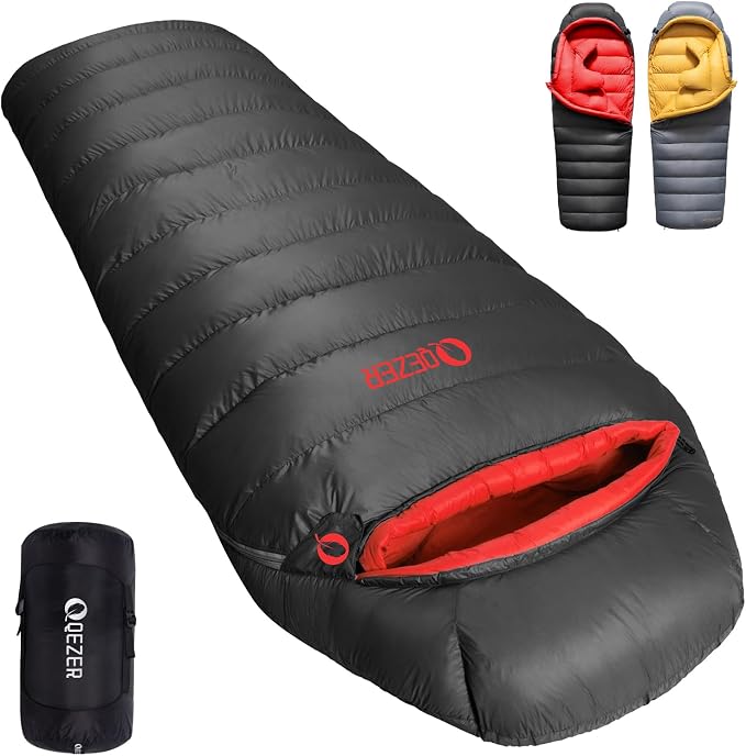 Down Sleeping Bag for Adults 620 Fill Power 0 Degree Sleeping Bag Cold Weather Ultralight with Pouch for Backpacking, Camping, Hiking