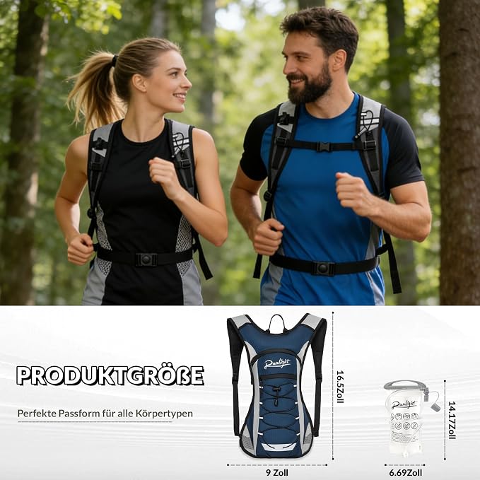 Runlight Lightweight Hydration Backpack,Running Vest for Women Men with 1.5L Water Bladder, Hydro Water Daypack for Running,Hiking,Cycling,Climbing,Biking