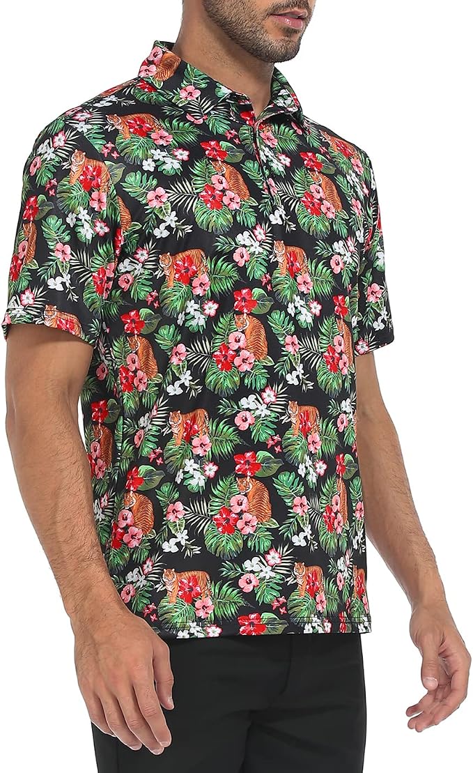 LRD Golf Shirts for Men UPF 50 Moisture Wicking Short Sleeve Polo Shirt