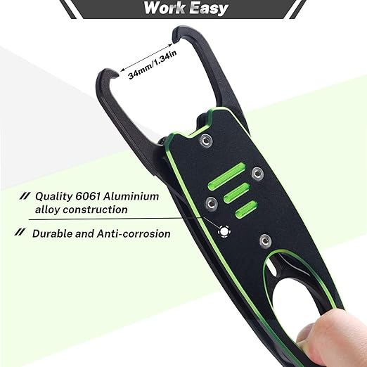 Night Cat Fish Lip Gripper With Scale 2 in 1 Aluminum Alloy Grabber Professional Fishing Tool Kit for Men