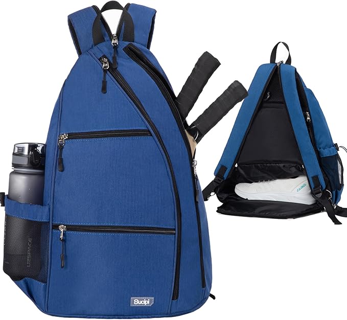 Sucipi Pickleball Bag - Men's & Women's Pickleball Backpack, Adjustable Sling Bag w/Fence Hook/Large Capacity/Safety Pocket