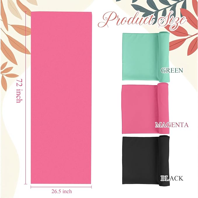Breling 3 Pack 26"x73" Hot Yoga Mat Towel Pack Non-Slip Yoga Mat Gym Sweat Absorbent Microfiber Towel for Pilates Workout Women Men