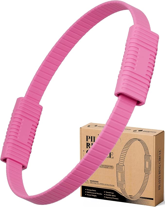 SUBCULTUREPICK Pilates Ring, Silicone Magic Pilates Rings, Lightweight & Durable Flexible Fitness Circle Exercise Equipment for Toning Arms, Thighs,Legs, Core,Yoga & Physical Therapy