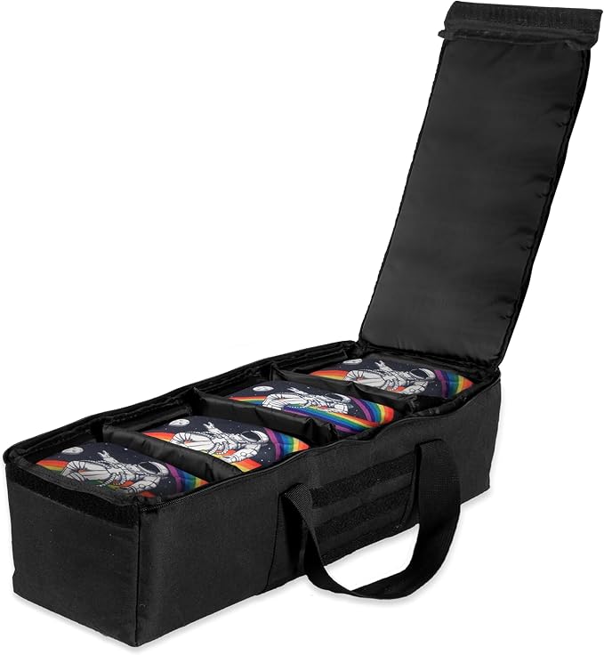 Play Platoon Cornhole Bag Carrying Bag, with 4 Separation Pouches, Black