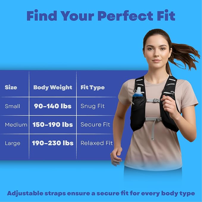 Hydration Vest - Running Vest for Women & Men, 2 Flask 500ml, Phone Pocket, Lightweight Running Hydration Vest Water Backpack, Runners Vest Running Backpack for Hiking & Long Distance Running Stuff