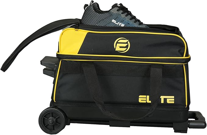ELITE Basic Bowling Bag Double (2) Ball Roller with Rolling Wheels