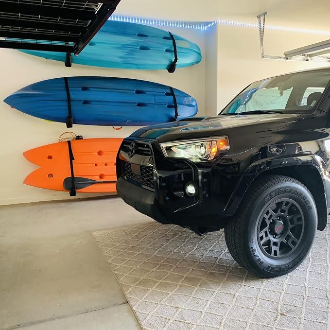 Kayak Storage Racks, Canoes Garage Storage Hooks, Wall Mount Surfboard Hangers and Stand-Up Paddle Board Holder