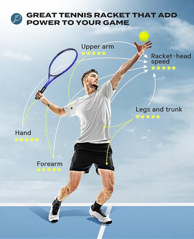 HIRALIY Tennis Rackets 2 Pack for Adults Beginners - 27 Inch Lightweight Aluminum Tennis Racquet Set with 3 Balls & Carry Bag - Vibration Dampening & Large Sweet Spot for Men Women Couples