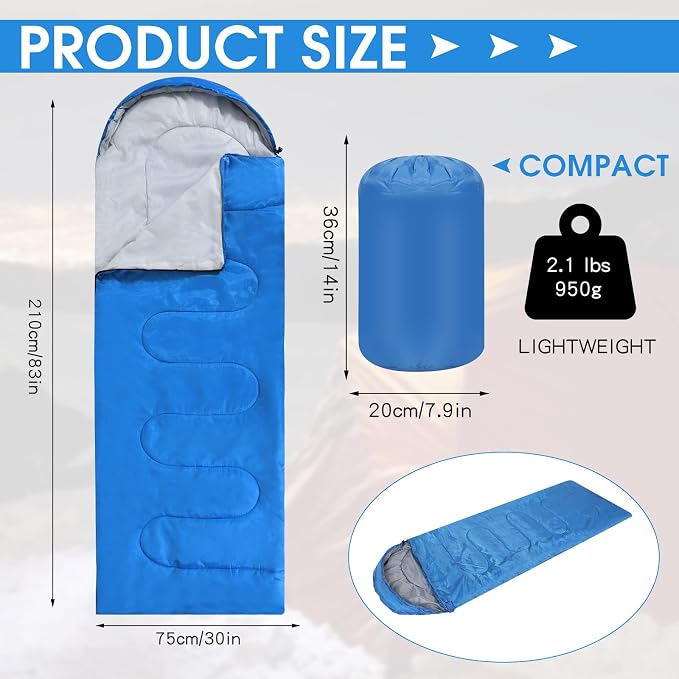 Macarrie 10 Pcs Bulk Sleeping Bags for Adults 0 Degree Waterproof Emergency Sleeping Bags with Compression Sack for Camping Hiking Backpacking Outdoor Activities