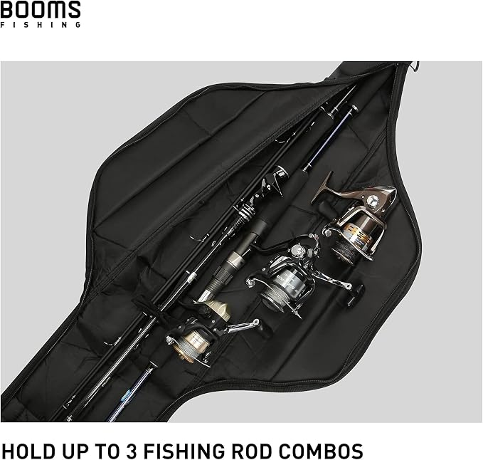 Booms Fishing PB4 Fishing Rod and Reel Case 4.4ft~5ft and RS3 Fishing Rod Wrap Pole Straps 9.6" 6pcs
