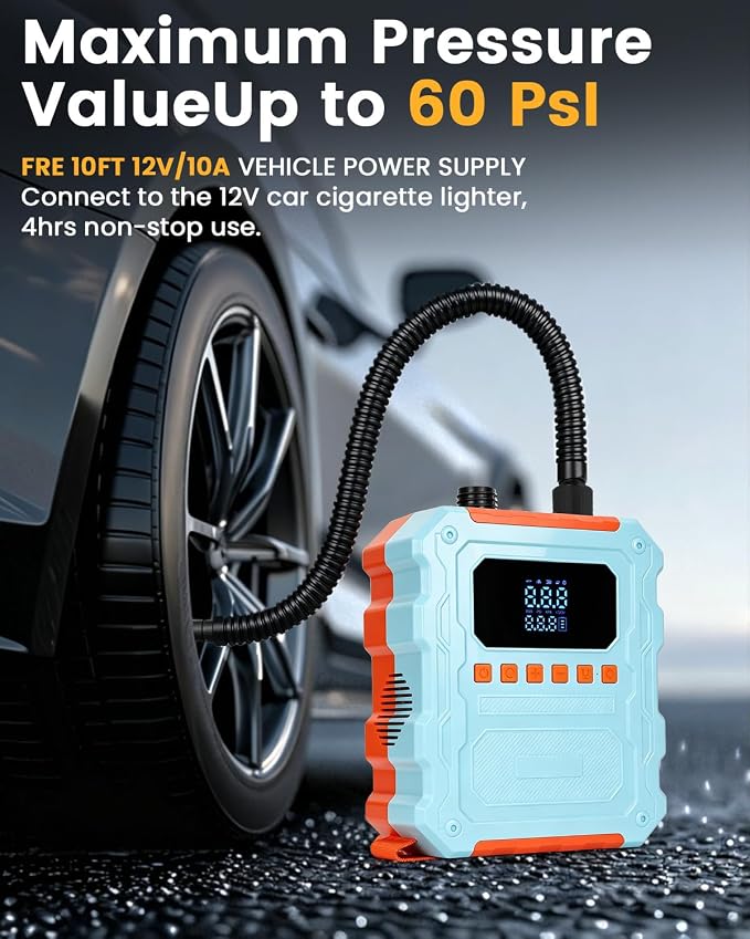 Electric Paddle Board Pump, 60PSI Rechargeable 20800mAh SUP Pump, Dual Stage Fast Inflation & Deflation with LED Light, Auto-Off Electric Pump for SUP, Surfing Kite, Tent and Inflatable Boat