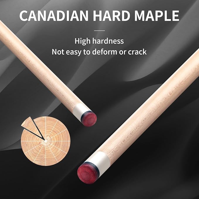 Kmise Professional Pool Cue Stick, 18 19 20oz Canadian Maple Cue Sticks, Low Deflection Shaft with Telescopic Extension Cue