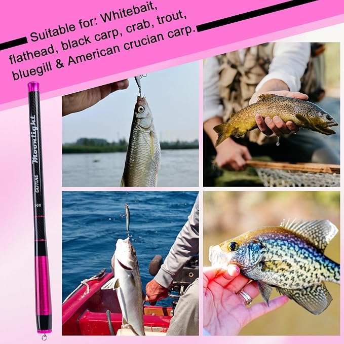 Goture Telescopic Tenkara Fishing RodPortable Hand Fishing Poles 12-24Ft | Reinforced ultralight blank resists cracking on hard runs; ideal all-round length for stream, pond & lake bank fishing
