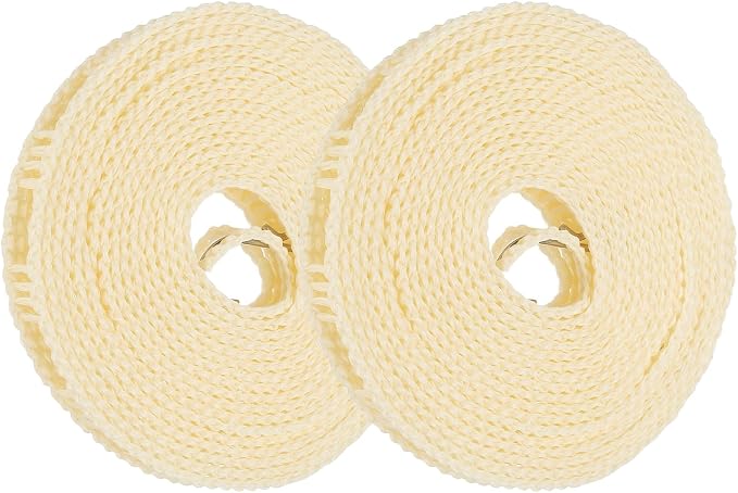 uxcell 2 Pcs Portable Travel Clothesline, 16.4ft Clothes Line Outdoors Travel Hanger Foldable Clothesline Rope with Hooks for Camping Hotel Backyard Home Cruise Ship, Beige