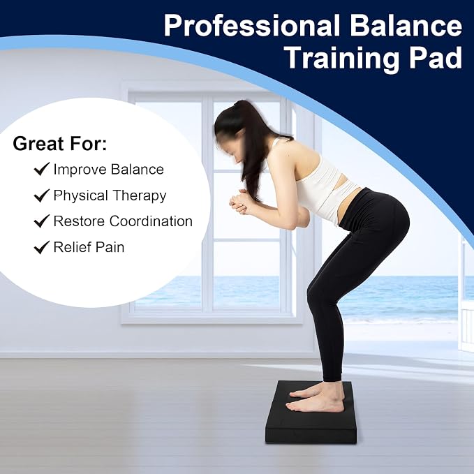 StrongTek Professional Foam Exercise Balance Pad - 15.8" x 13" x 2", High-Density TPE Foam Knee Pad, Non-Slip & Water-Resistant, for Balance Training, Physical Therapy, Yoga, and More