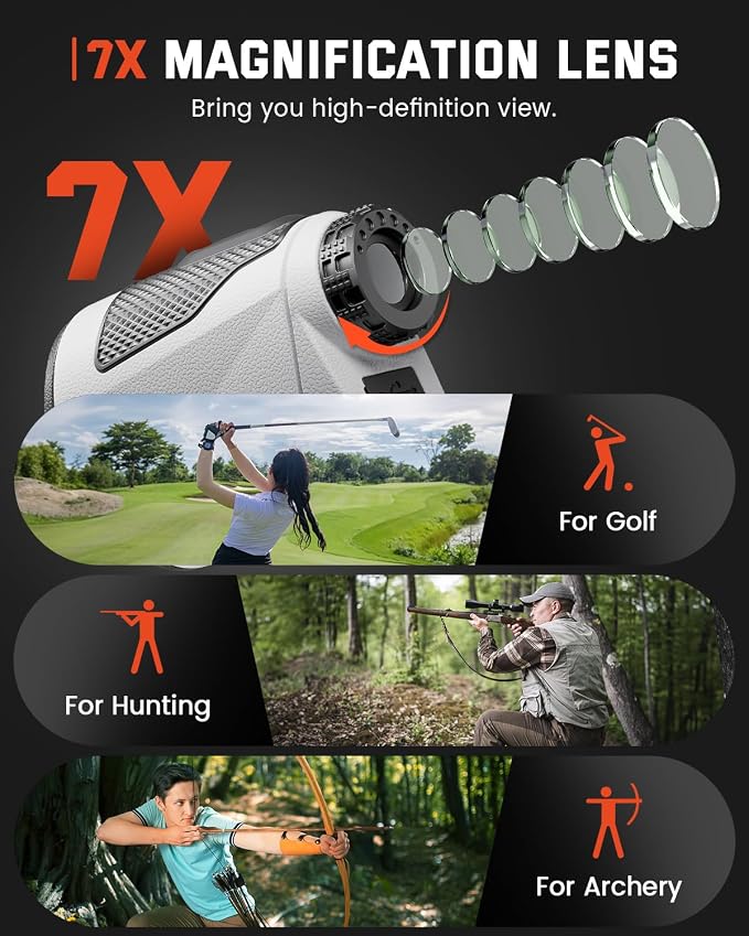 Bestsee Golf Rangefinder with Slope -1700 Yards Laser Range Finder Golf for Hunter, High-Precision Flag Pole Locking Vibration, 7X Magnification, USB-C Rechargeable Rangefinders Magnet Strip