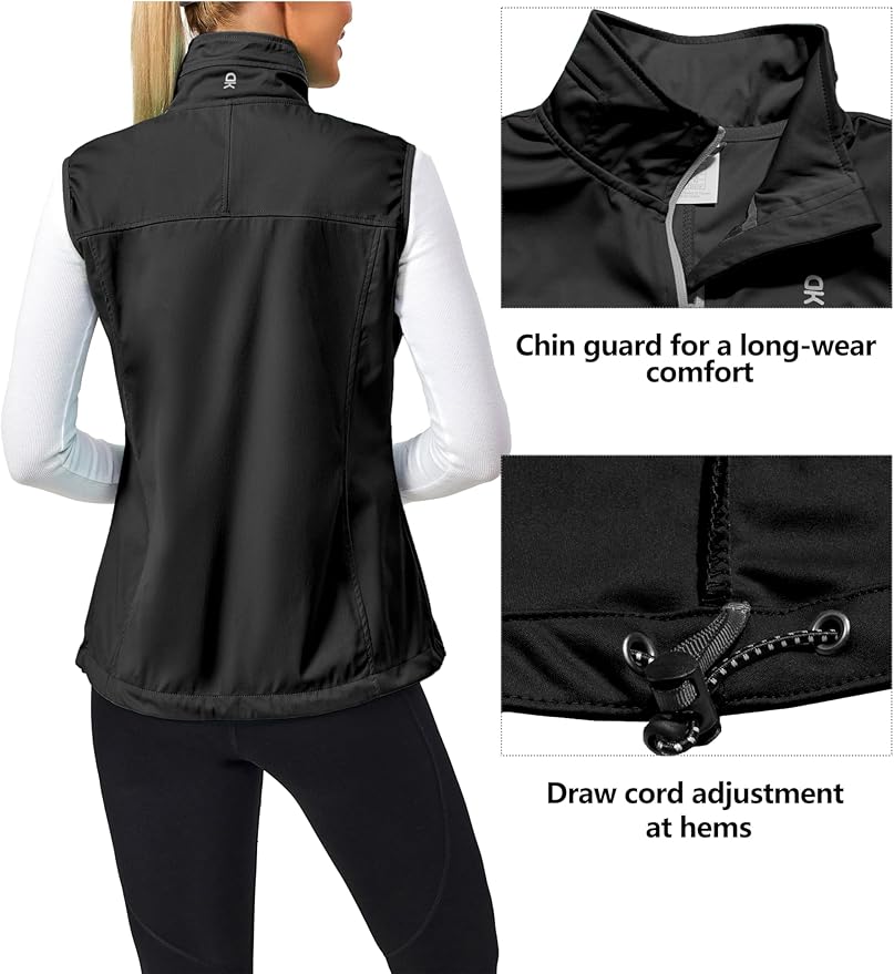 Little Donkey Andy Lightweight Cycling Vest Windproof Sleeveless Jacket for Women Water-Repellent Stretch Vest for Running