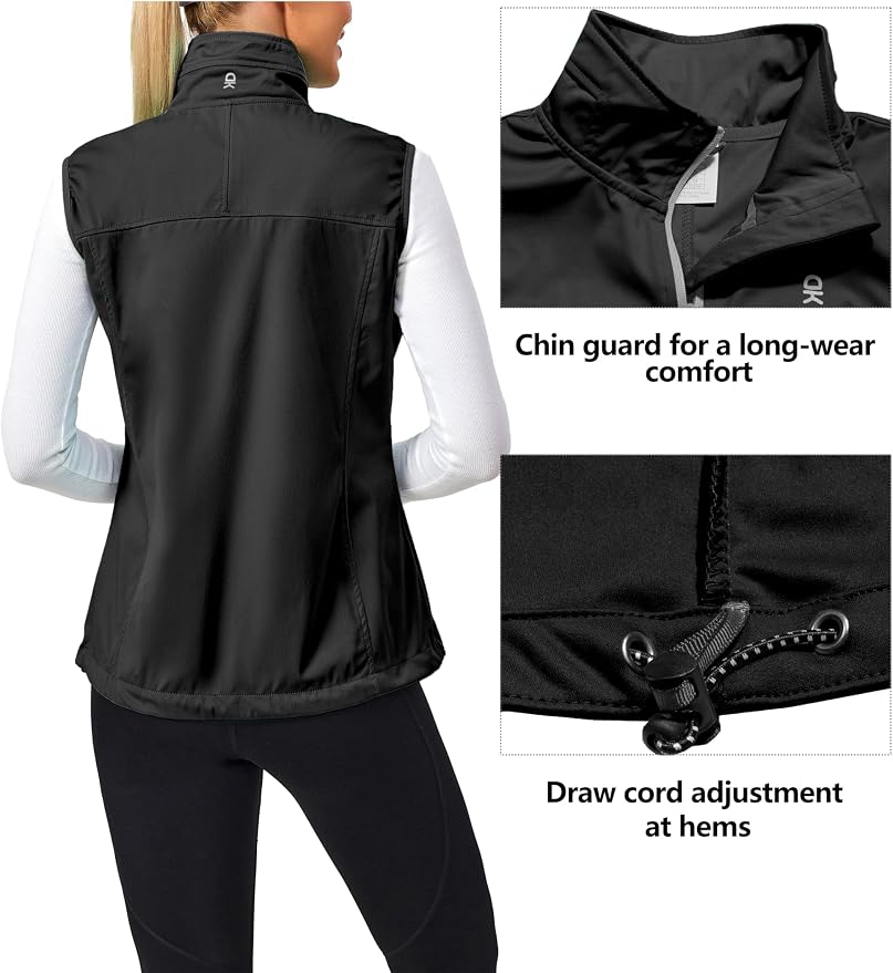 Little Donkey Andy Lightweight Cycling Vest Windproof Sleeveless Jacket for Women Water-Repellent Stretch Vest for Running