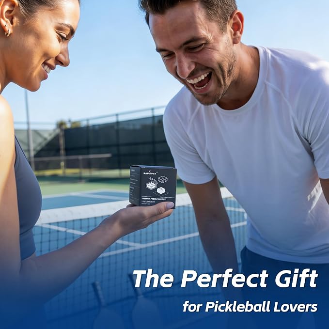 2-Pack Pickleball Paddle Eraser & Cleaner Kit, White Rubber Carbon Fiber Residue Remover with Hard Cases & Microfiber Cloths, Premium Paddle Maintenance Accessories Gift Box