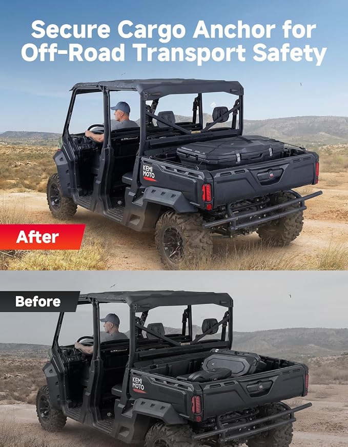 KEMIMOTO UTV/ATV Tie Down Anchors Cargo Anchor Bed Tie Down Tab Kit Compatible with Can-Am Defender Commander Maverick X3 & Outlander Renegade & Sea-Doo, 4PCS