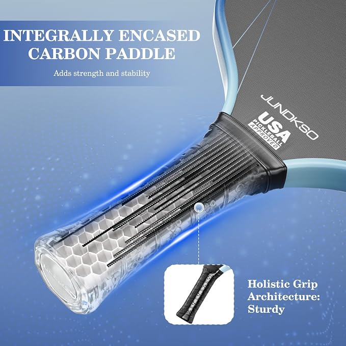 Pickleball Paddles Set of 2 - Composite Carbon Fiber Pickle Ball Paddle - USAPA Approved Pro Pickle Racket - Portable Outdoor Sports Equipment - Men's and Women's Training or Game Gift Set
