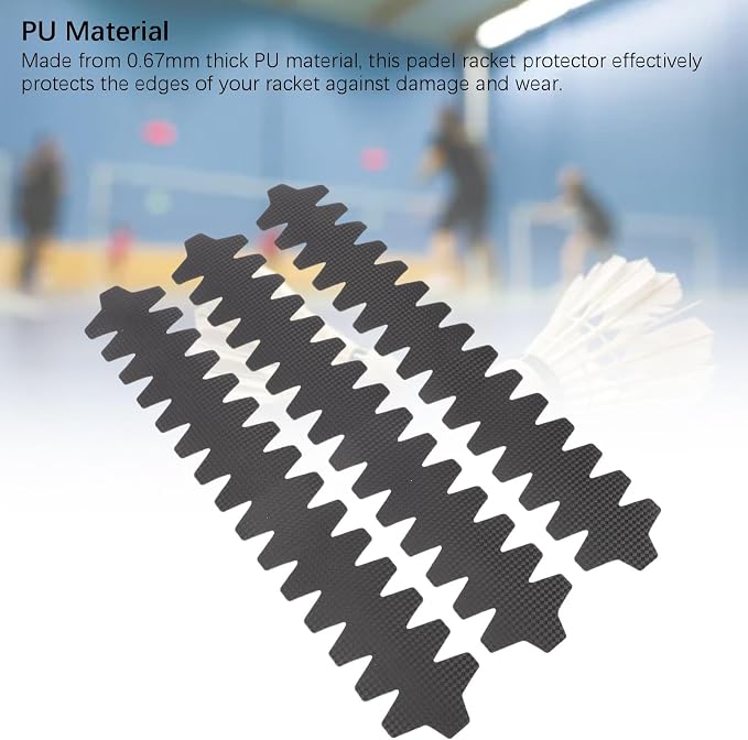 3PCS Padel Racket Protector Frame Guard, 15.7 Inch PU Protective Edge Sticker Tape for Padel Tennis Rackets, Sports Equipment Accessories