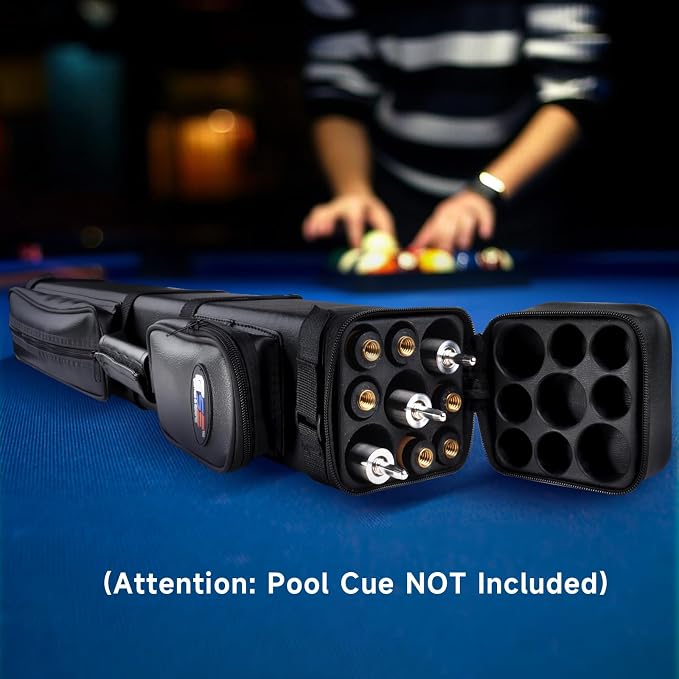 GSE Games & Sports Expert 3x6 Hard Pool Cue Case, Billiard Stick Carrying Bag for 3 Sticks, Holds 3 Butts and 6 Shafts (Several Colors Available)