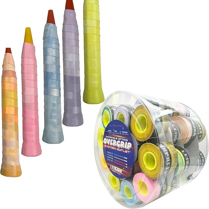 Gradient Colors Ultra Thin Tacky Overgrips,Tennis/Badminton/Pickleball/Paddle 24/48 Pack,Comfort Grip Tape,Absorb Sweatbands Anti Slip