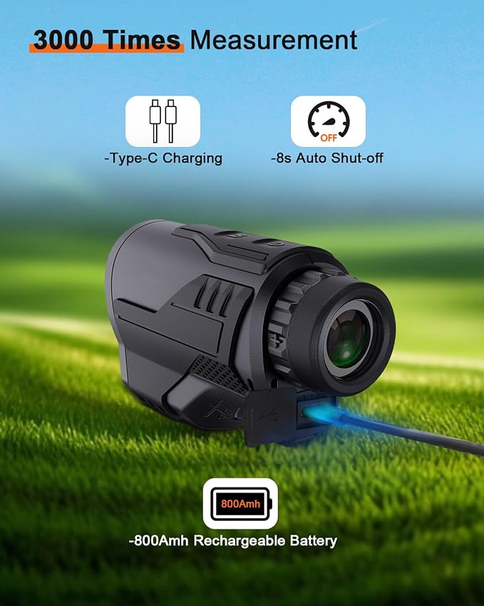 PEAKPULSE Hunting Range Finder for Hunter Golf Golfer HDLCD Display 1200Yds & 2200Yds 8X Magnification IP65 Rechargeable HCD Los Scan Angle Height Measurement Archery Shooting Bow