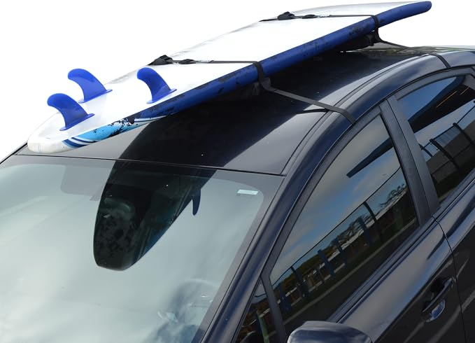 Universal SUP Surf Rack for Cars | Paddle Board Soft Rack for Surf Kayak and Paddleboards with Scratch Resistant Buckles (19")