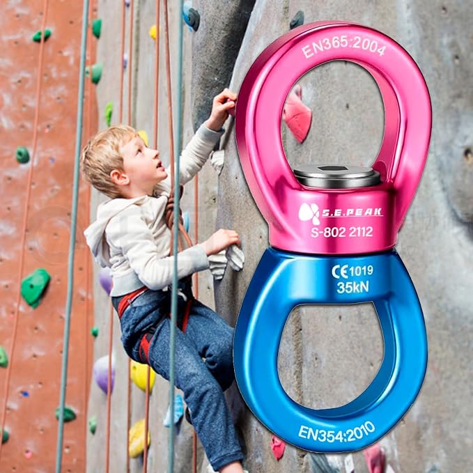 35kN Swing Swivel, CE Certified 360°Rotational Device, Silent Hanging Accessory for Tree Swing, Aerial Dance