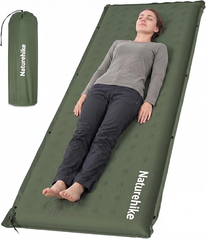 Naturehike Connectable Self Inflating Sleeping Pad, 2.36" Memory Foam Camping Pad, Backpacking Camping Mattress Pad for Tent, Travel, Car, Hammock