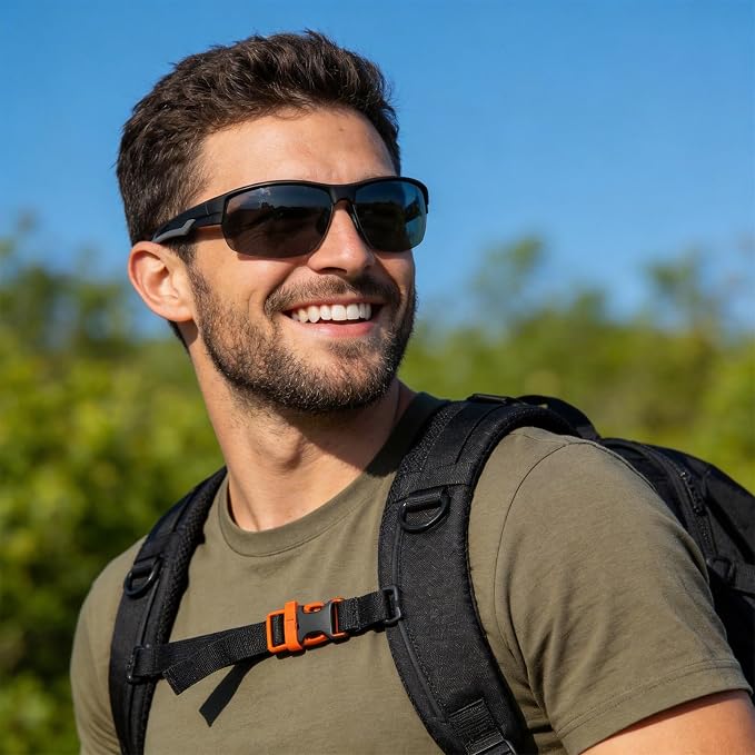 Missfive 2 Pack Mens Preferred Bifocal Sunglasses with Readers Built in, Sporty Semi-Rimless Wrap Dark Reading Glasses UV400 Protection, Adjustable Nose Pad Sun Reader for Outdoor/Driving +2.5