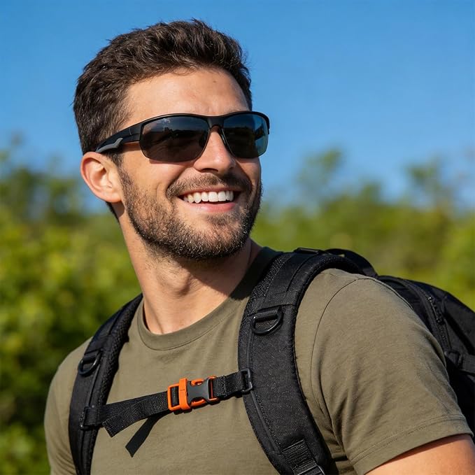 Missfive 2 Pack Mens Preferred Bifocal Sunglasses with Readers Built in, Sporty Semi-Rimless Wrap Dark Reading Glasses UV400 Protection, Adjustable Nose Pad Sun Reader for Outdoor/Driving 2.25x