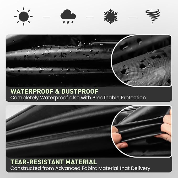 VEASAERS Golf Bag Rain Cover Waterproof Hood Protection Black Pack Durable Lightweight Club Bags Raincoat for Men Women Golfer